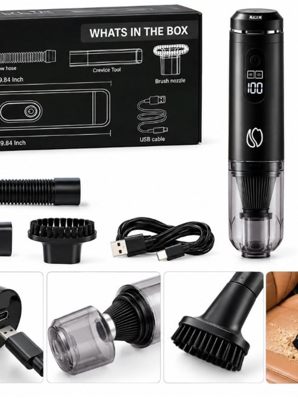 Tulip PowerClean Go Portable Vacuum - Black - Picture 3 of 3
